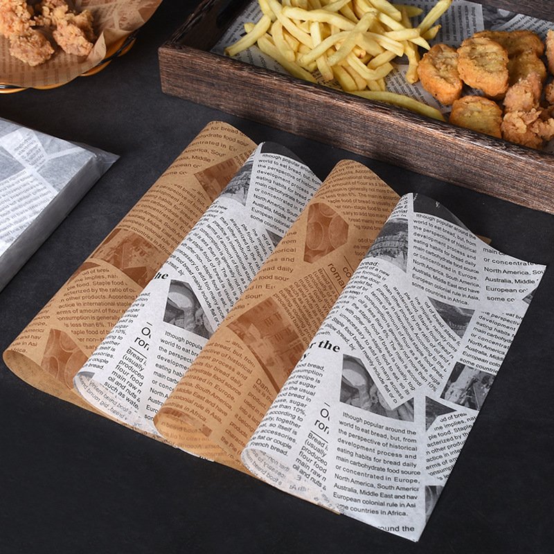 Wholesale Tissue Wrapping Paper For Food Brown Greaseproof Chips Packing Paper
