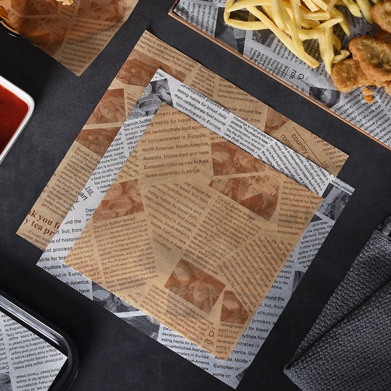 Wholesale Tissue Wrapping Paper For Food Brown Greaseproof Chips Packing Paper