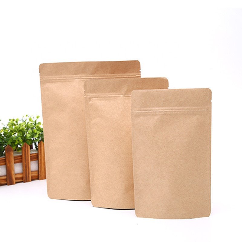 Disposable Kraft Paper Bags Lined with Aluminum Foil for Seeds Food Coffee Tea Pouches for Packaging & Printing Products