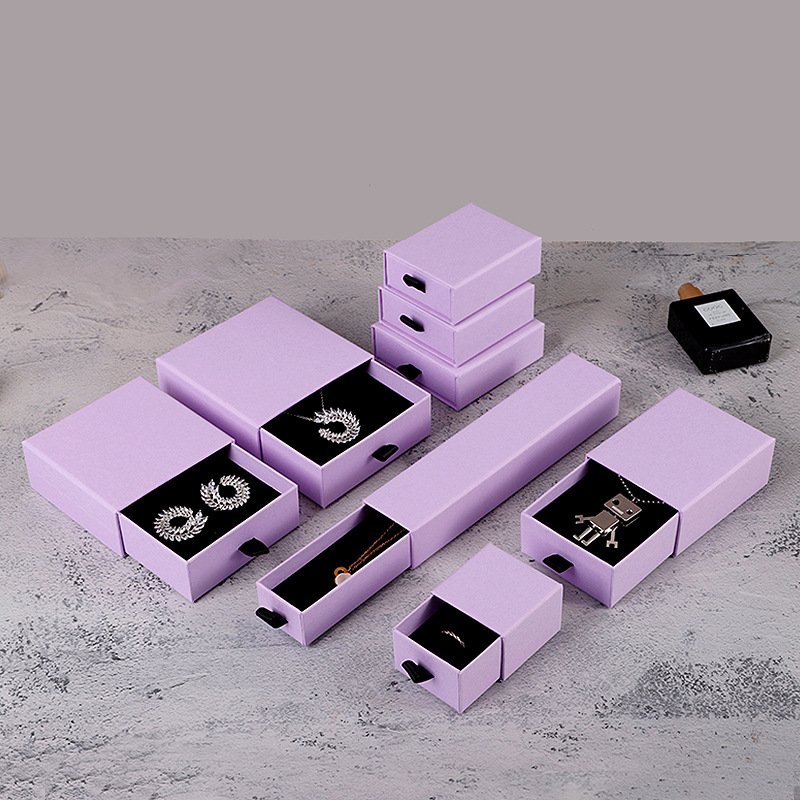 In bulk jewelry box ready to ship ring box ribbon design earrings packing custom logo for necklace box