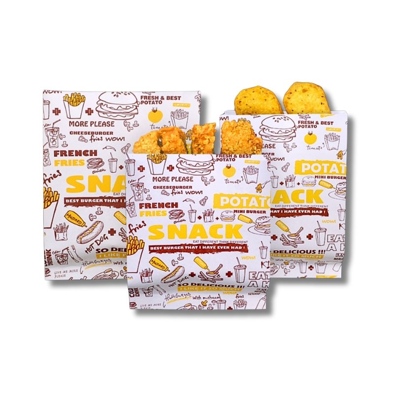 Wholesale Custom Food Grade Fast Food Snack Packaging Paper Box Recyclable Greaseproof paper Hamburger fried chicken box