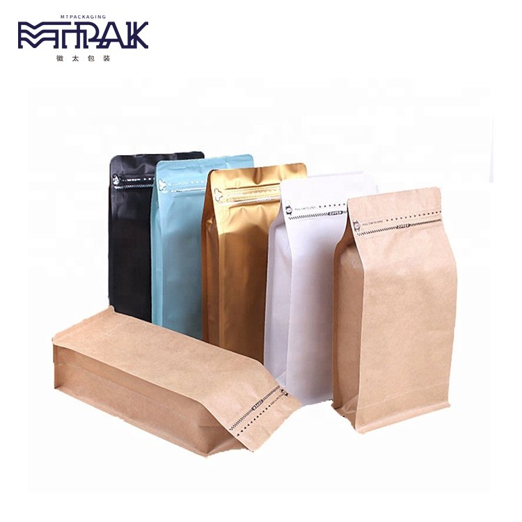 in stock wholesale custom logo eco friendly foiled paper packaging coffee bag with valve