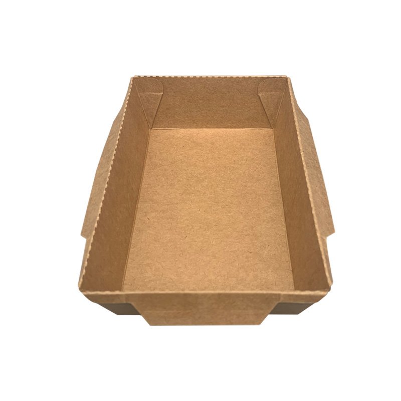 Fast Food Biodegradable Container Original Color Kraft Paper with Foil Recyclable Take-Away Food Packaging Boxes
