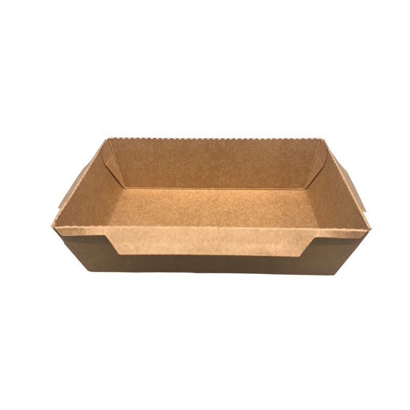 Fast Food Biodegradable Container Original Color Kraft Paper with Foil Recyclable Take-Away Food Packaging Boxes