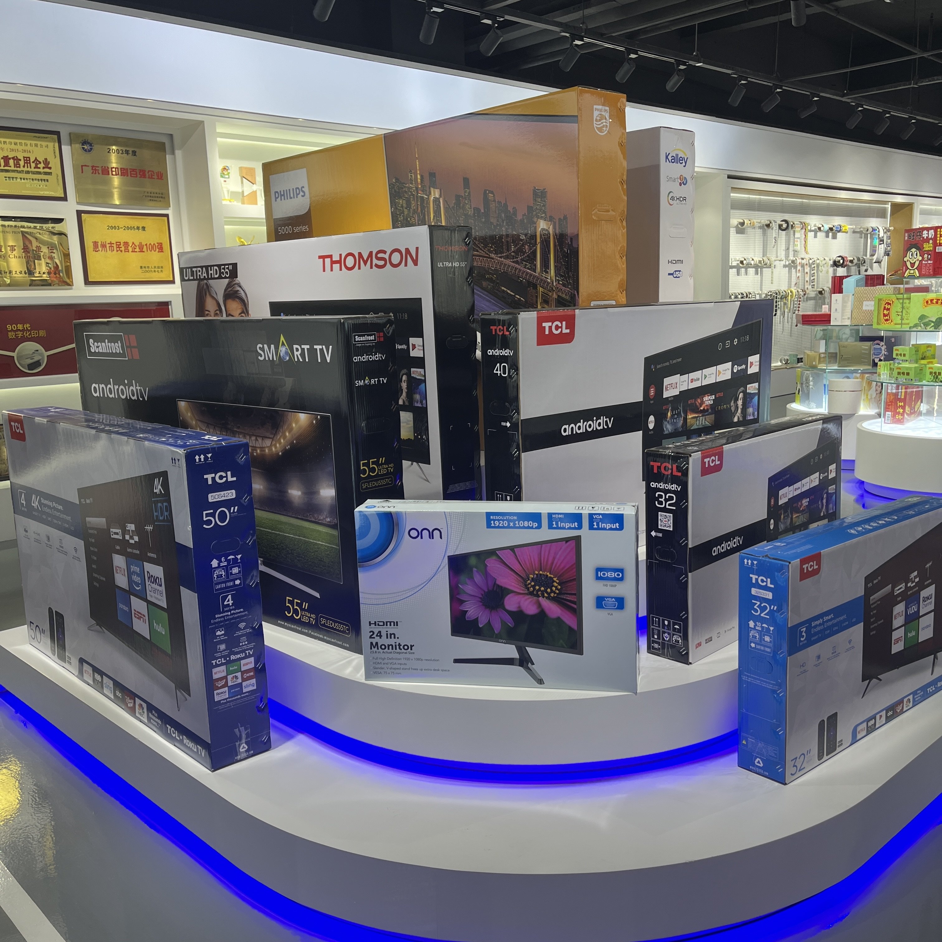 Recyclable Large Size Led Tv Corrugated Carton Electronic Packaging Box Hard Rigid Cardboard Paper Smart Tv Cardboard Box