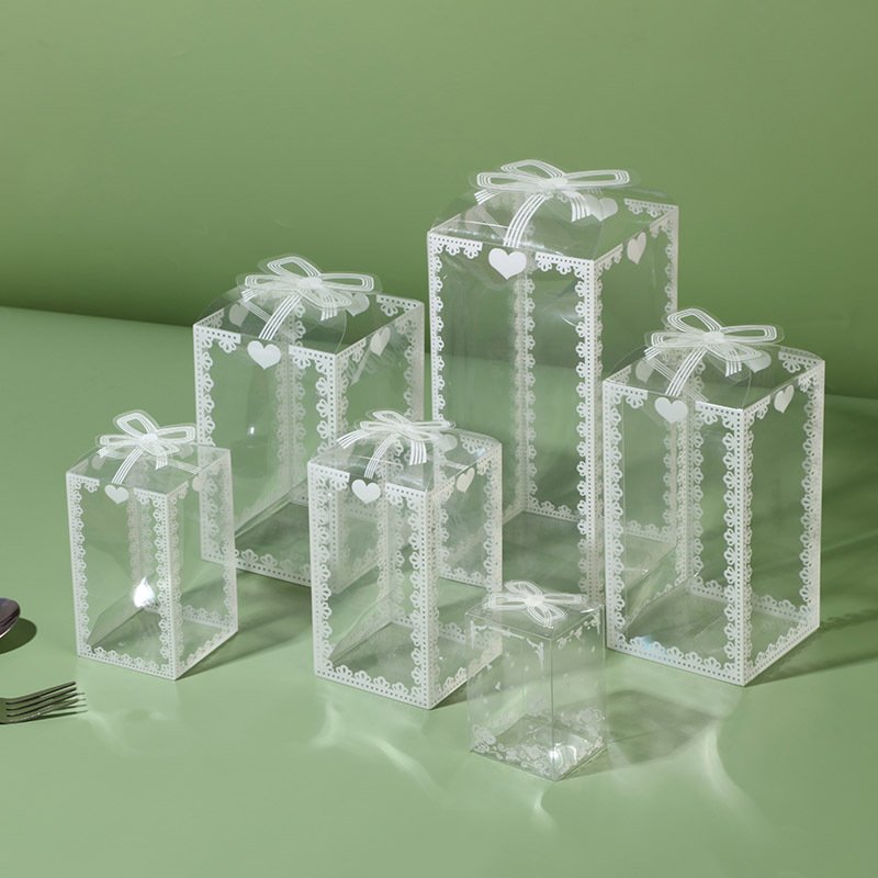 Transparent PVC Box Birthday Wedding Valentine Favor Box Cake Packaging Chocolate Candy Party Gift Box