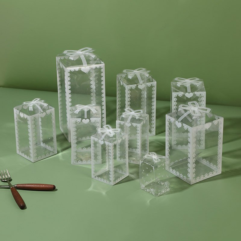 Transparent PVC Box Birthday Wedding Valentine Favor Box Cake Packaging Chocolate Candy Party Gift Box
