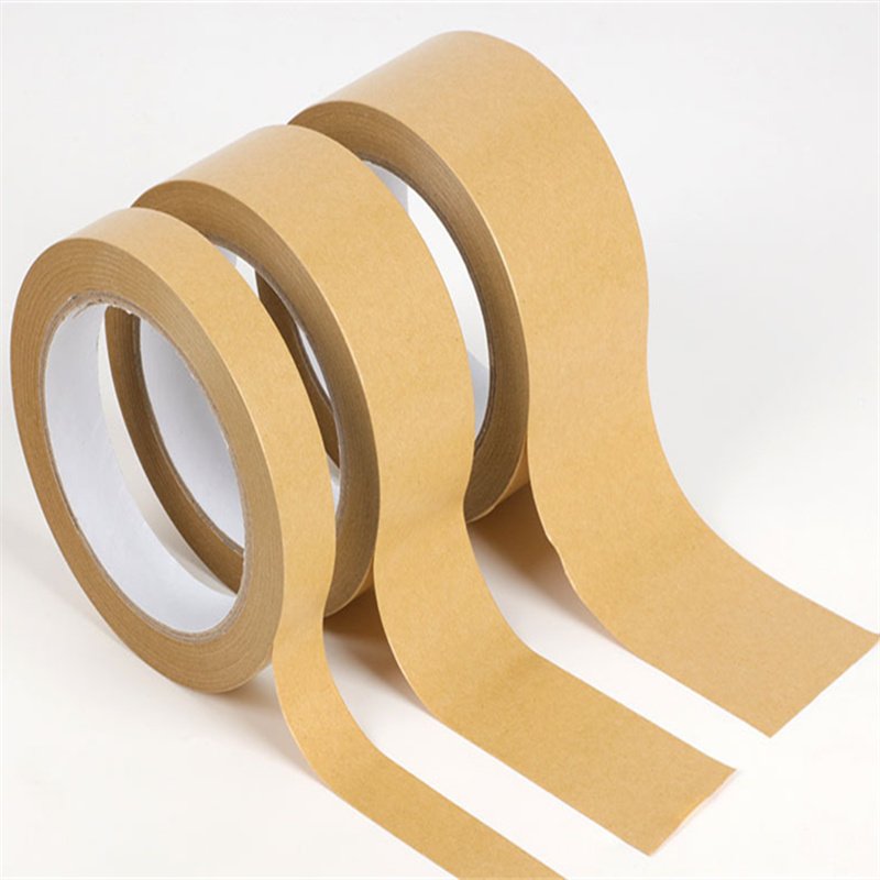 Eco Friendly Brown Packing sealing carton custom kraft paper packaging tape writable kraft paper tape self adhesive