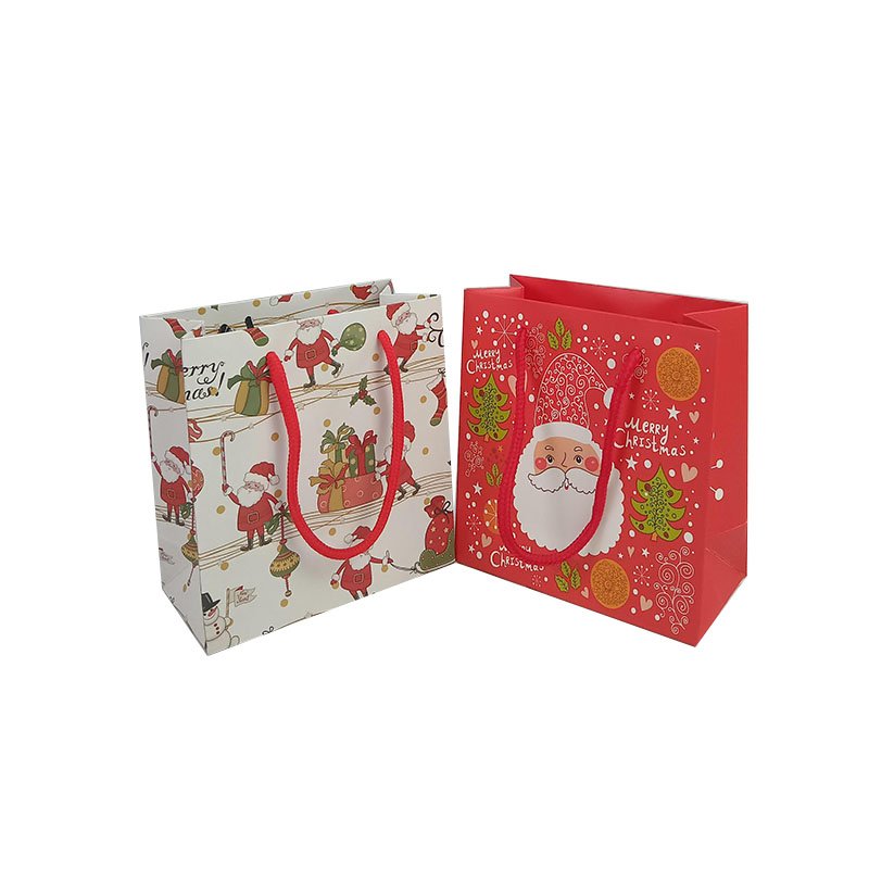 Wholesale Christmas Gift Clothes Shopping Paper Packaging Bags With Logo Customized Colorful PaperBag