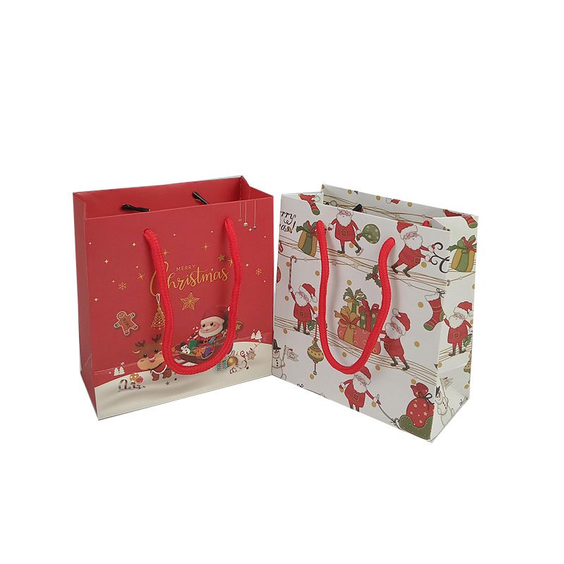 Wholesale Christmas Gift Clothes Shopping Paper Packaging Bags With Logo Customized Colorful PaperBag