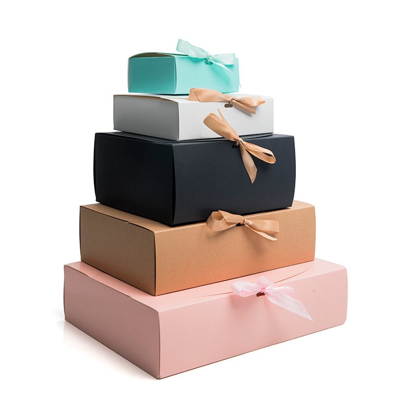 Product Ribbon Boxes Recycled Doorgift Wedding Gifts Christmas Packaging Paper Box