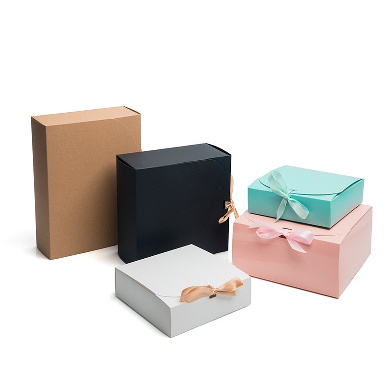 Product Ribbon Boxes Recycled Doorgift Wedding Gifts Christmas Packaging Paper Box