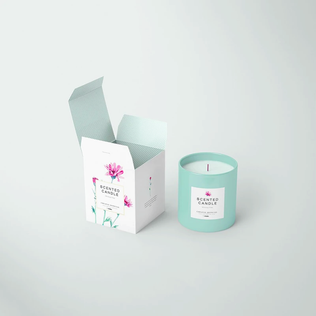 Wholesale luxury small candle packaging paper boxes small batch customized printing retail products aromatherapy box packaging