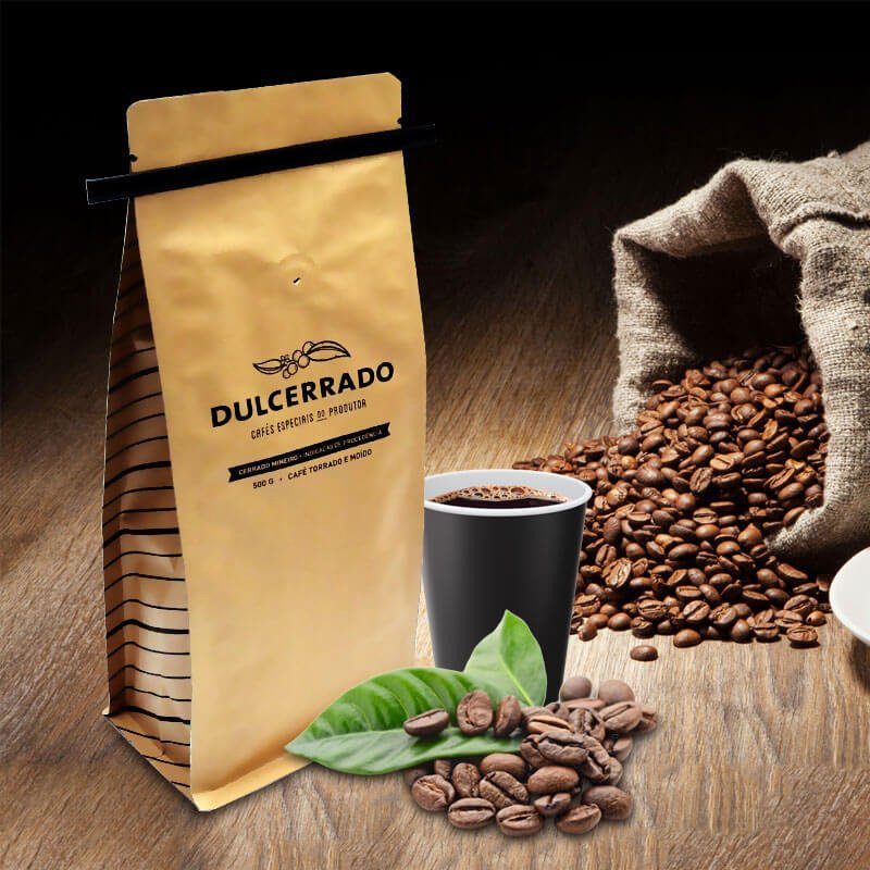 250g 500g Compostable Kraft Aluminium Foil Packaging Custom Printed Coffee Bag with valve