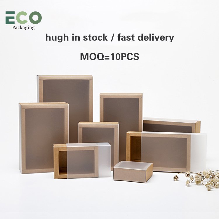 Wholesale customized luxury cardboard rigid rectangle gift packaging paper box Logo printing kraft paper drawer box