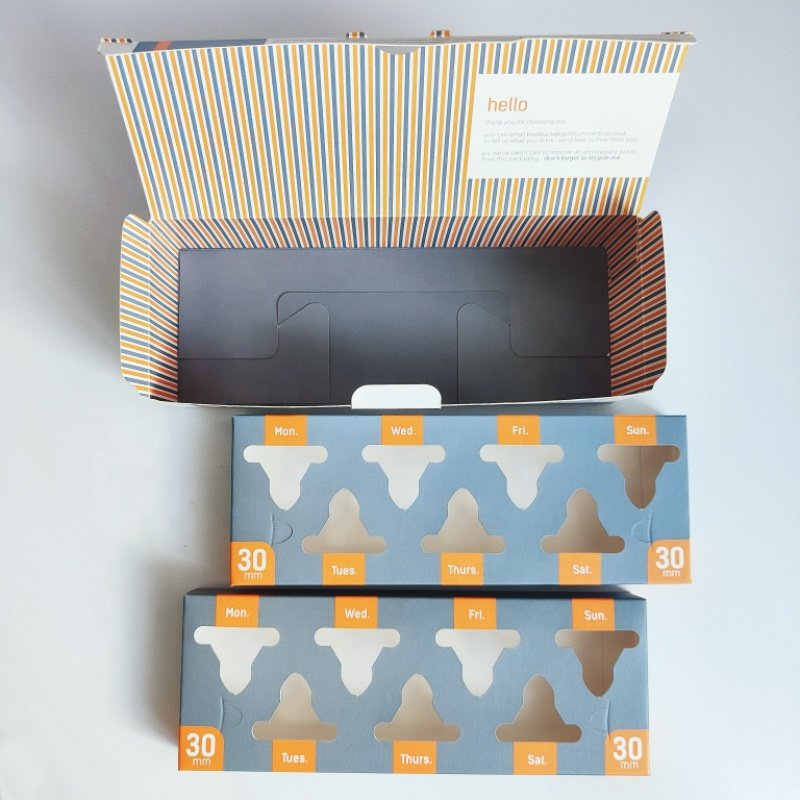 Custom print biodegradable Personal Health Care product packaging paper boxes medicine nested box