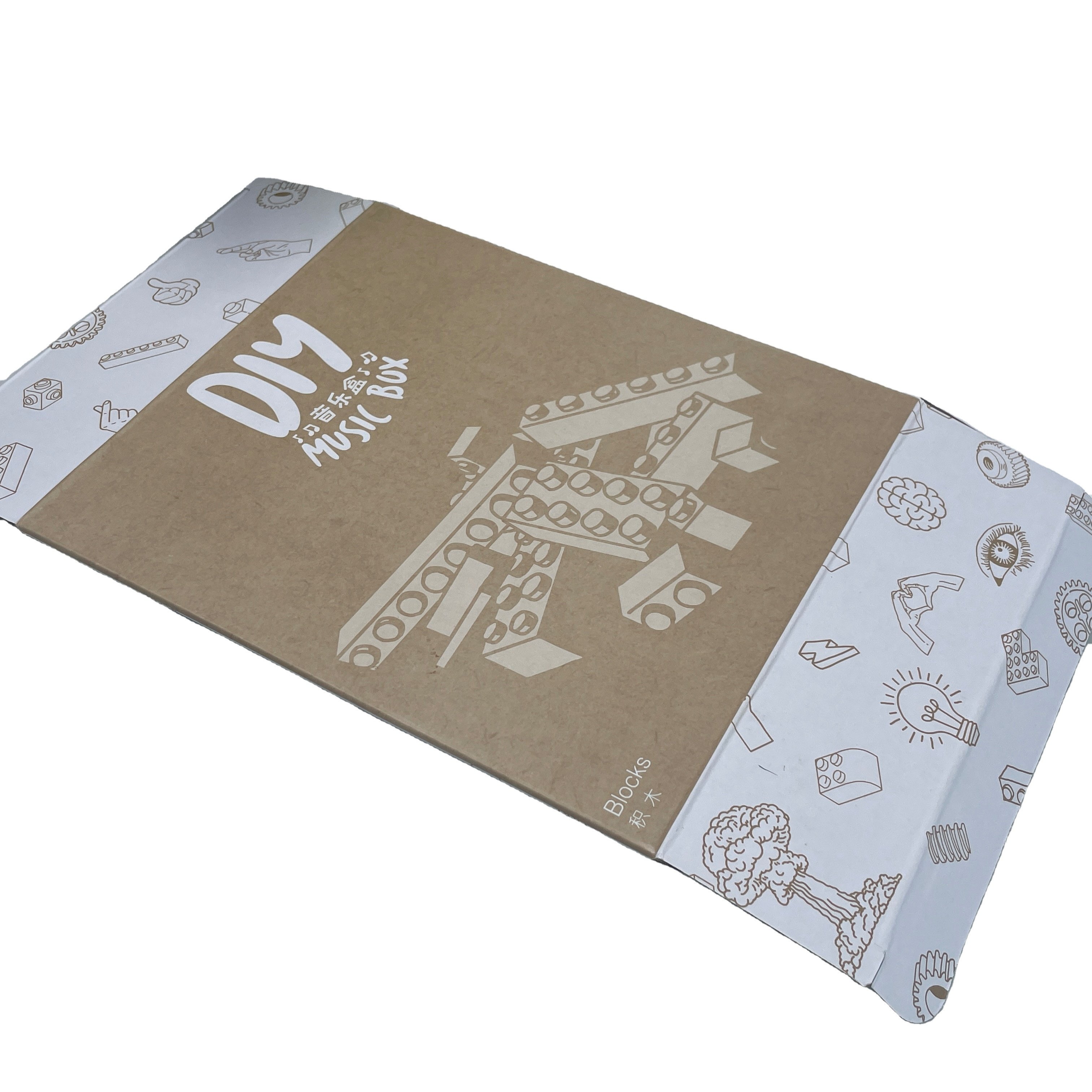 Custom LOGO holiday children's toy packaging paper box Children's building blocks kraft paper folding corrugated paper box