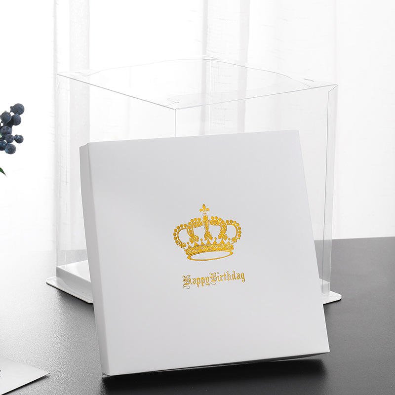 Wholesale Packaging Print Cake Cookie Baking Food Box Transparent Cake packaging Gift Box