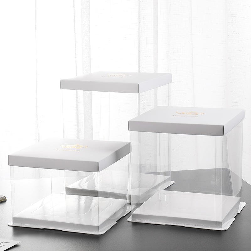 Wholesale Packaging Print Cake Cookie Baking Food Box Transparent Cake packaging Gift Box