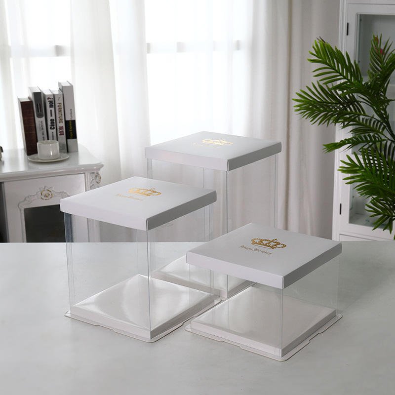 Wholesale Packaging Print Cake Cookie Baking Food Box Transparent Cake packaging Gift Box