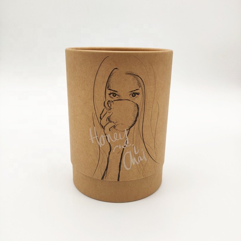 Wholesale Cardboard Container Cylinder Biodegradable Kraft Food Grade Paper Tubes chocolate Packaging Coffee Bean tube box