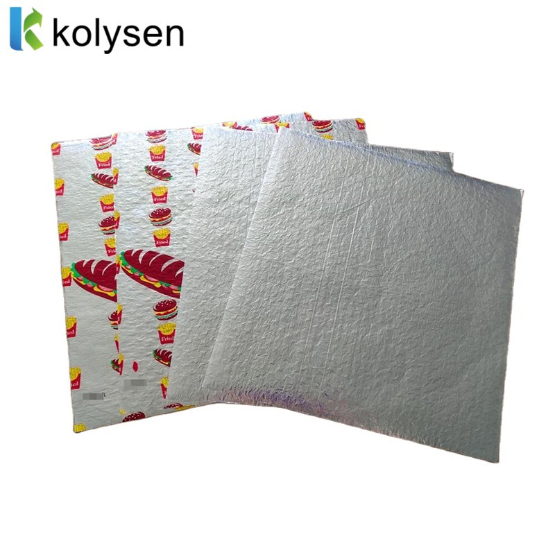 Hot Fast Food Insulated Hamburger Wrapper Burger Greaseproof Printed Aluminum Foil Wrapping Paper