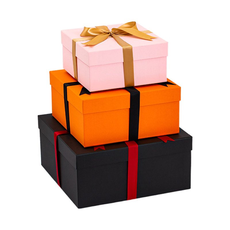 Custom Logo Jewelry Boxes Luxury Rigid Cardboard Packaging Boxes Gift Lid And Base Paper Box Gift With Ribbon Bow-Knot