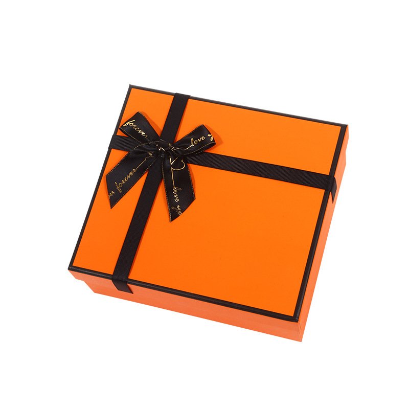 Custom Logo Jewelry Boxes Luxury Rigid Cardboard Packaging Boxes Gift Lid And Base Paper Box Gift With Ribbon Bow-Knot