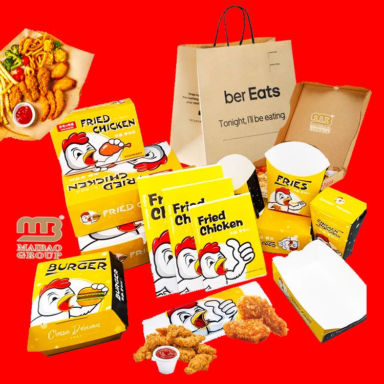 Cheap custom logo brown kraft paperboard bolsas papel catering takeout to go paper takeaway burger meal cake food container box