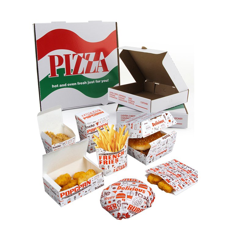 Cheap custom logo brown kraft paperboard bolsas papel catering takeout to go paper takeaway burger meal cake food container box