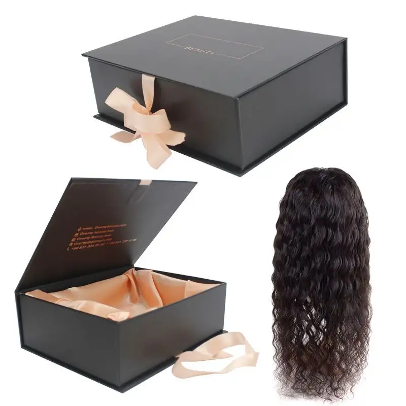 Recyclable Custom Hair Extension Packaging Paper Hair Box Custom Hair Packaging Cosmetics Packaging Box Design on Your Size