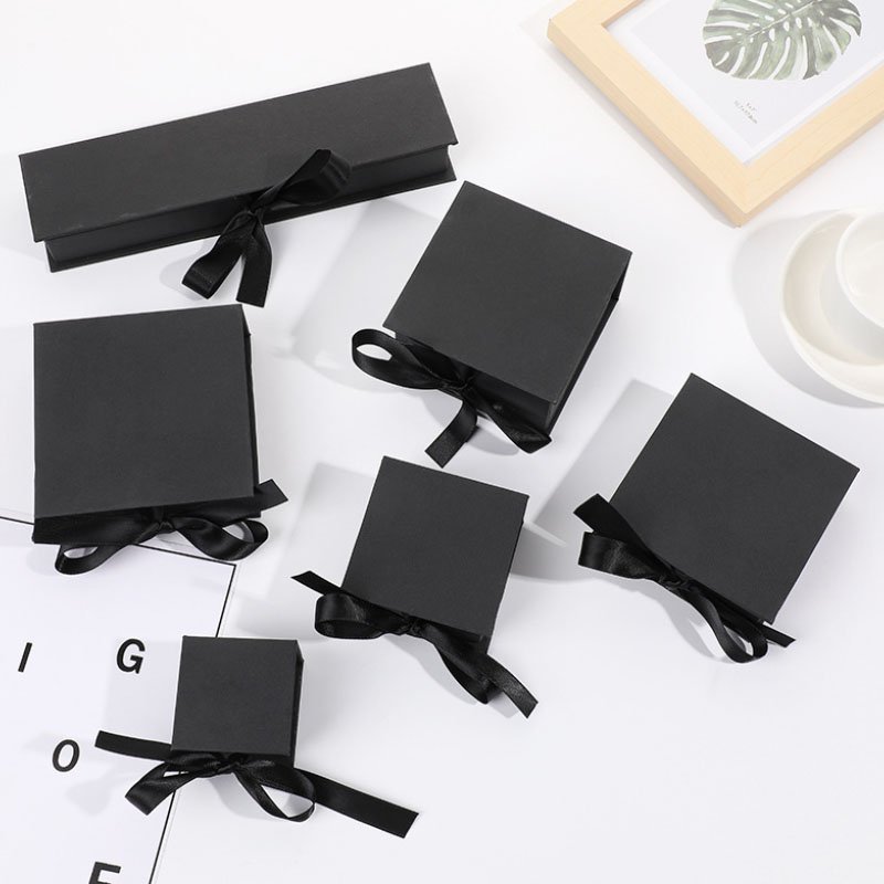 Unique luxury custom logo slide rigid cardboard paper gift jewellery box drawer jewelry box packaging