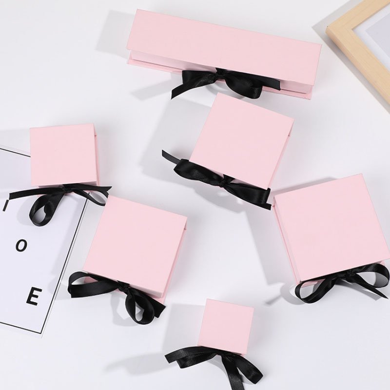 Unique luxury custom logo slide rigid cardboard paper gift jewellery box drawer jewelry box packaging