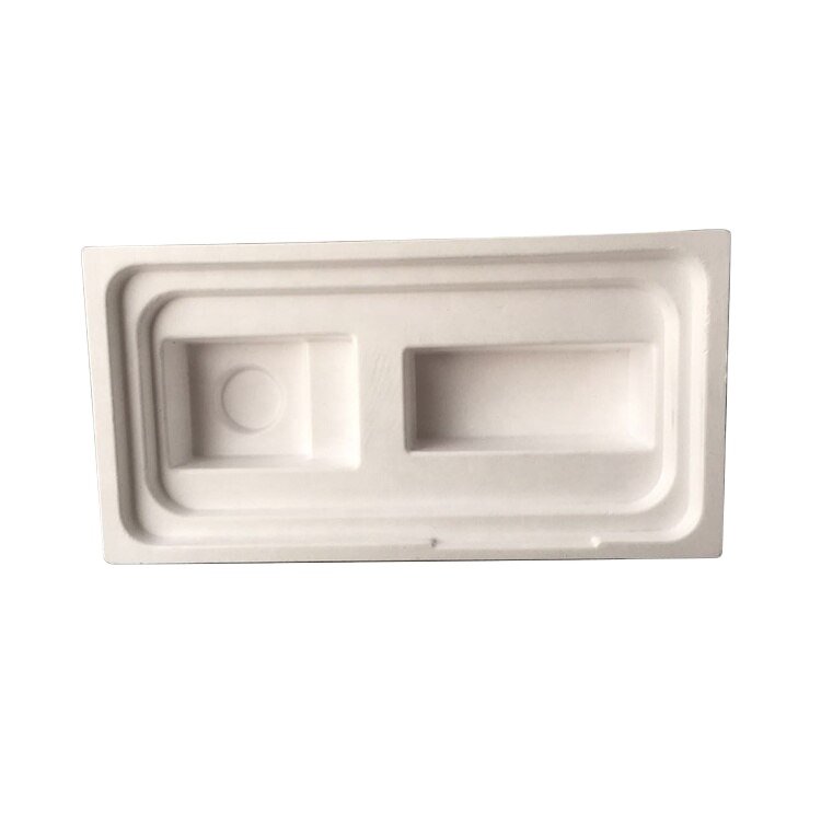 Wet press molded fiber tray white paper pulp tray mobile phone molded paper pulp packing inner tray