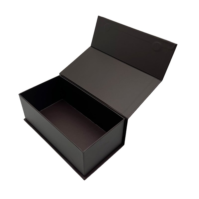 Custom Logo Recyclable Factory custom luxury flip top cardboard black paper Magnetic gift box packaging with Insert packaging