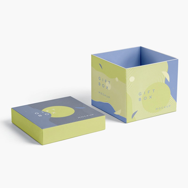 Custom Design Printed Recyclable Art Paper Box With Embossing box base and lid box packaging