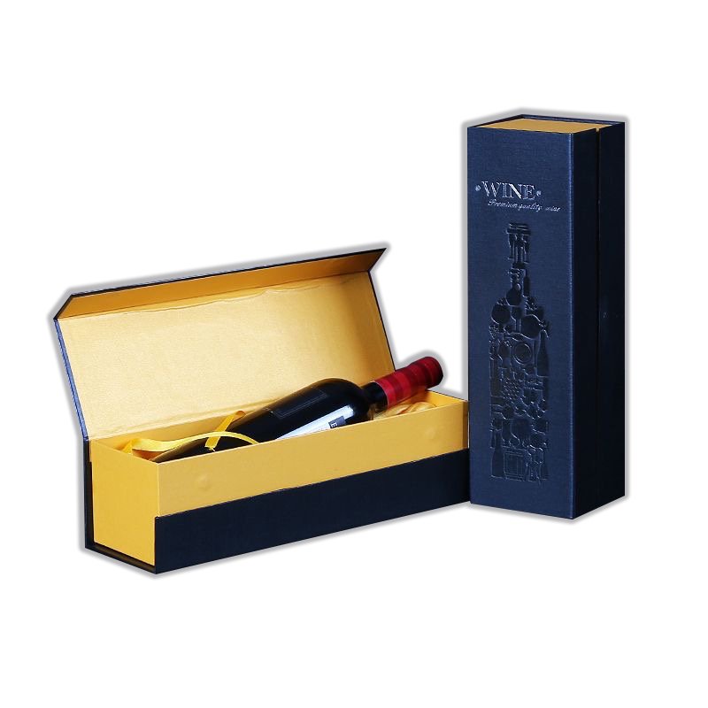 Custom Luxury Cardboard Liquor 1 Bottle Gift Boxes Magnetic Bottle Packaging Whiskey Champagne Wine Box
