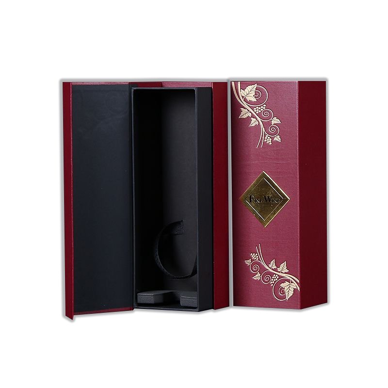 Custom Luxury Cardboard Liquor 1 Bottle Gift Boxes Magnetic Bottle Packaging Whiskey Champagne Wine Box