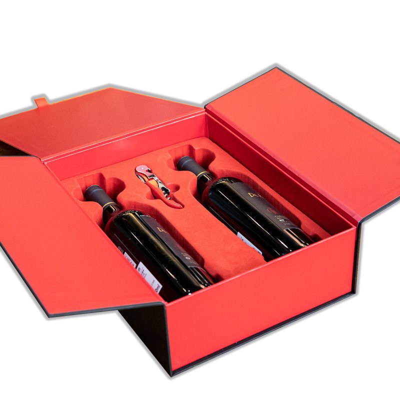 Custom Luxury Cardboard Liquor 1 Bottle Gift Boxes Magnetic Bottle Packaging Whiskey Champagne Wine Box