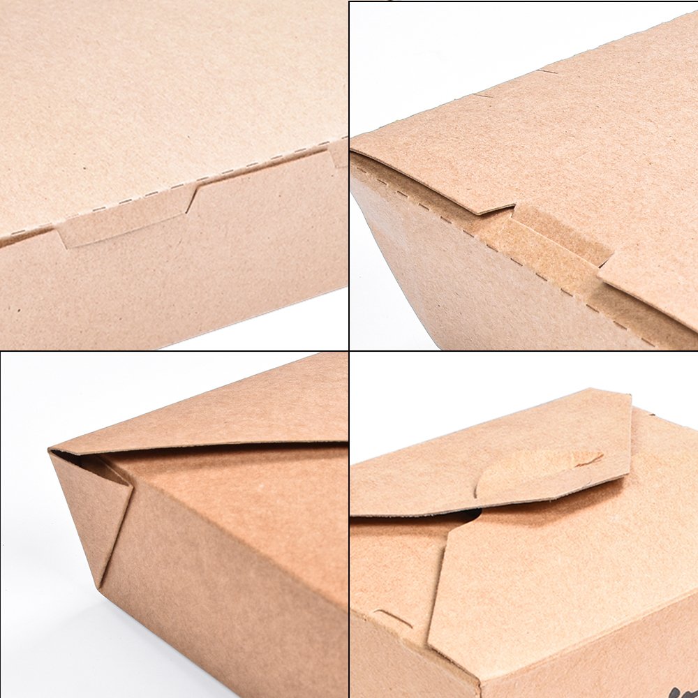 Sunzza Custom Print disposable Biodegradable Takeaway Kraft Paper Lunch Bento Sushi Delivery Packaging Hot Food Container box