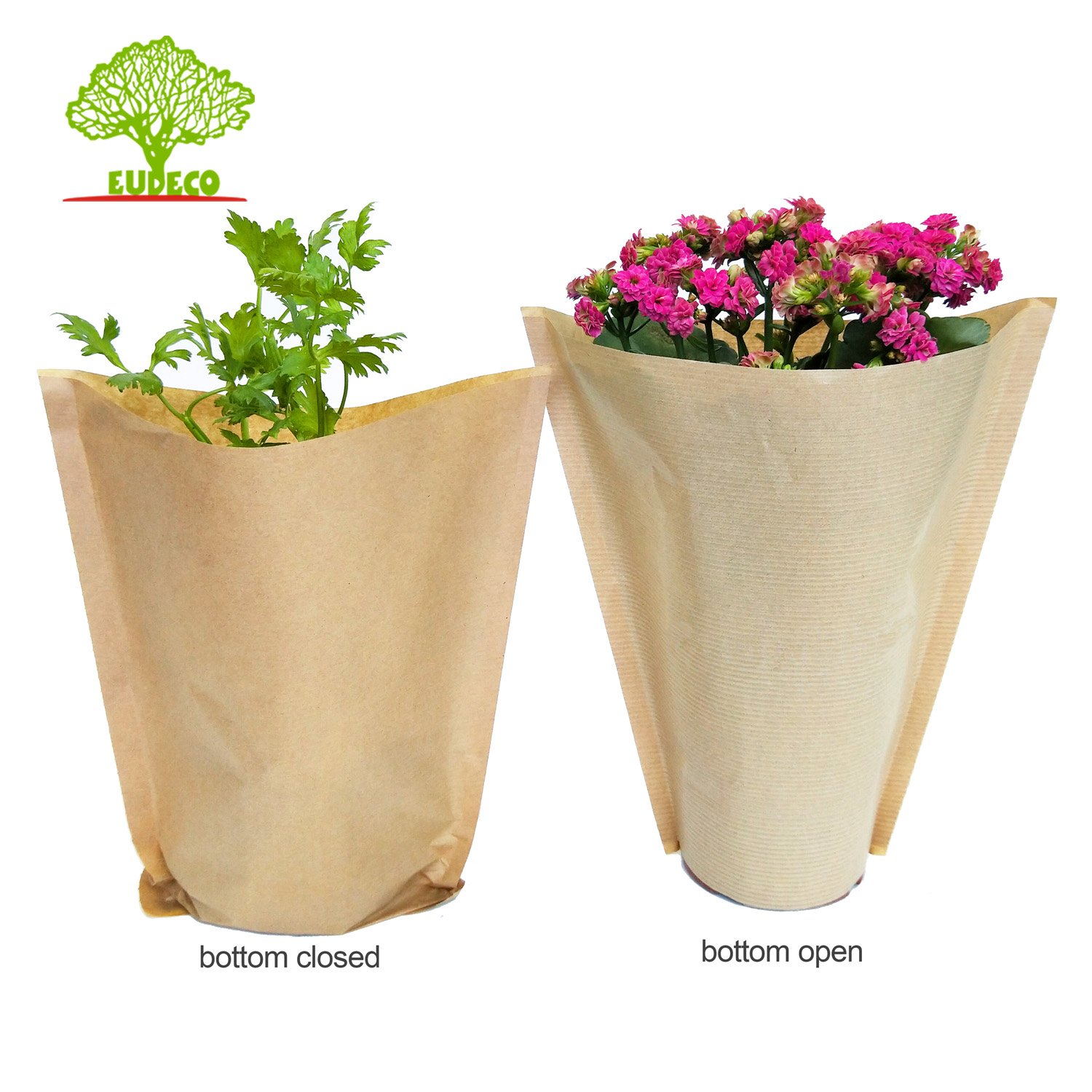 Waterproof Sleeves of Fresh Herb Packaging for Hydroponic Living Basil and Root Ball Lettuce Vegetable Packing Bag