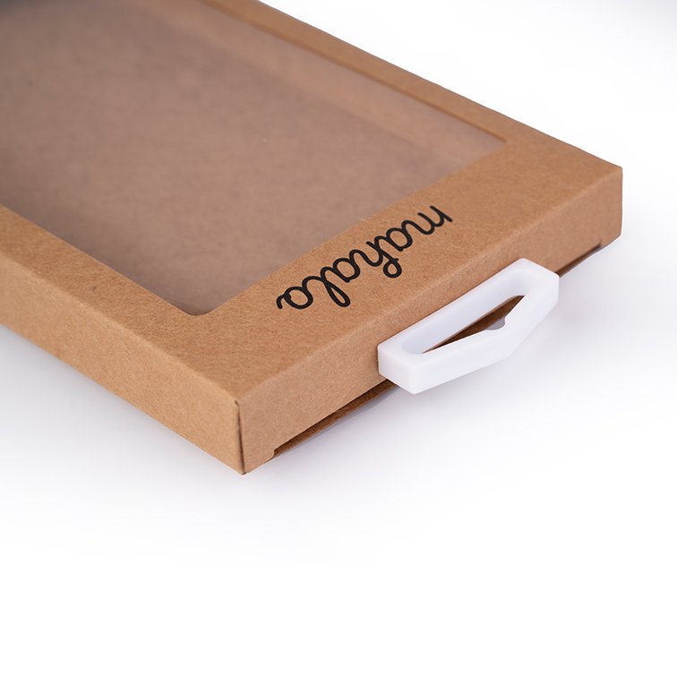 Custom Logo Folding Kraft paper Boxes For Mobile Phone Case packaging With Window Wholesale Craft paper Box