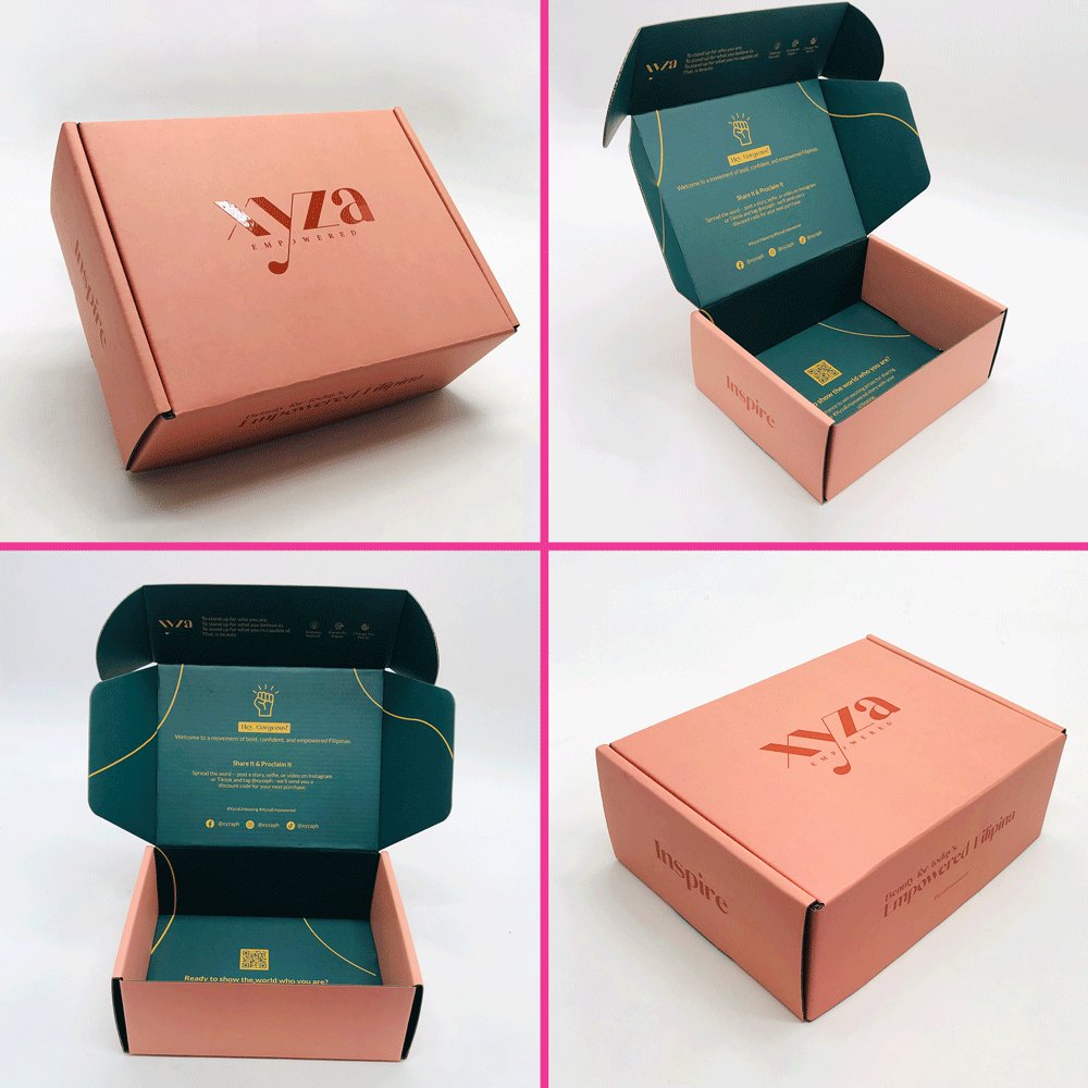 Custom Logo Corrugated Packaging Cardboard Carton Shipping Mailer Box Pink Cosmetic Set Cosmetics Mailing Skin Care Boxes