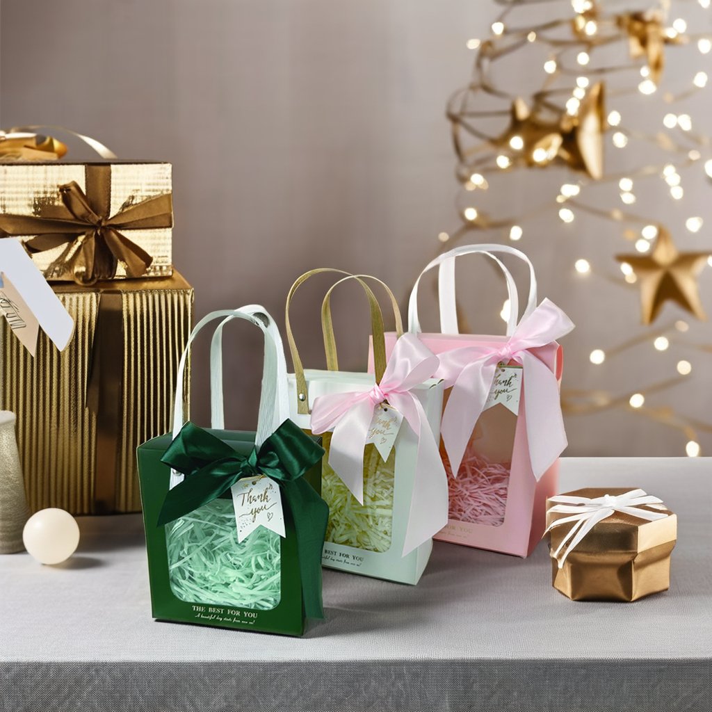 Luxury Fancy Shopping Gift Packaging Paper Bags Jewelry cosmetic packaging box custom logo perfume box With Transparent Window
