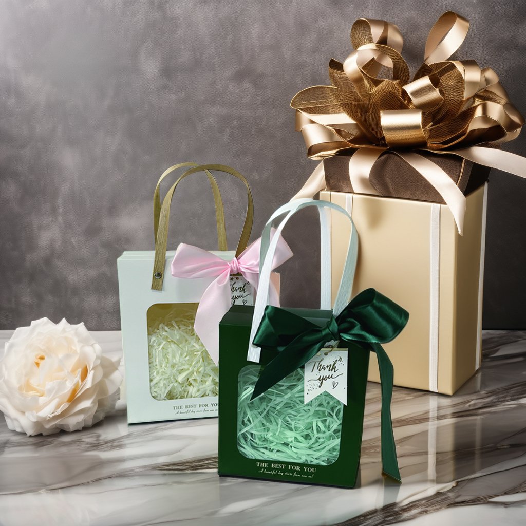 Luxury Fancy Shopping Gift Packaging Paper Bags Jewelry cosmetic packaging box custom logo perfume box With Transparent Window