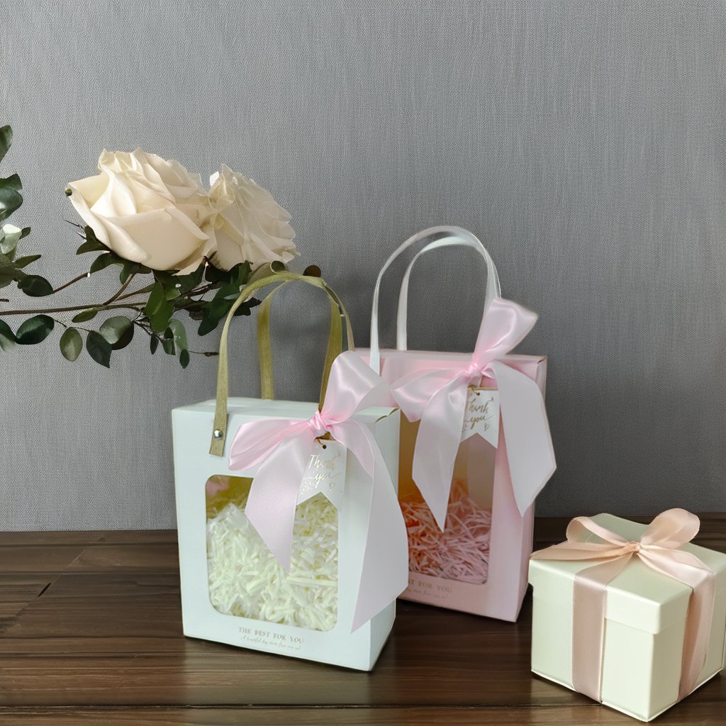 Luxury Fancy Shopping Gift Packaging Paper Bags Jewelry cosmetic packaging box custom logo perfume box With Transparent Window