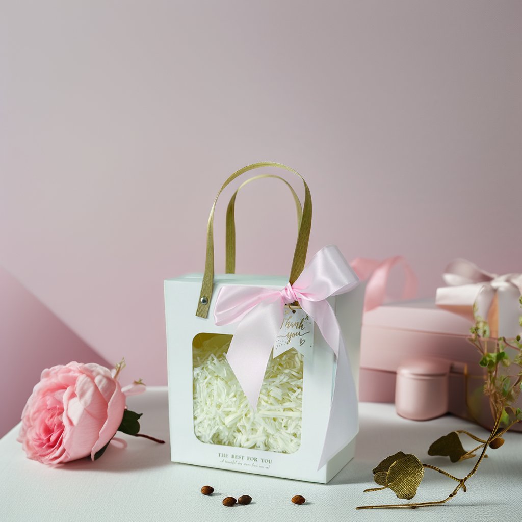 Luxury Fancy Shopping Gift Packaging Paper Bags Jewelry cosmetic packaging box custom logo perfume box With Transparent Window