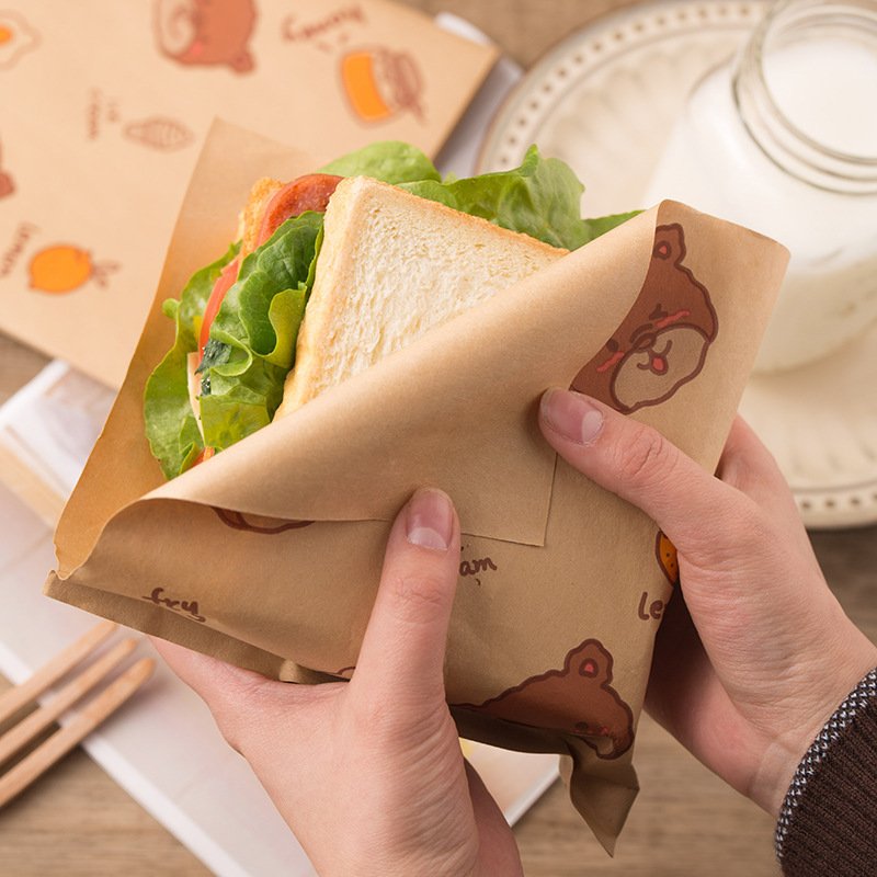 OEM paper sandwich bags triangle traditional snack baked cake grease proof paper bag