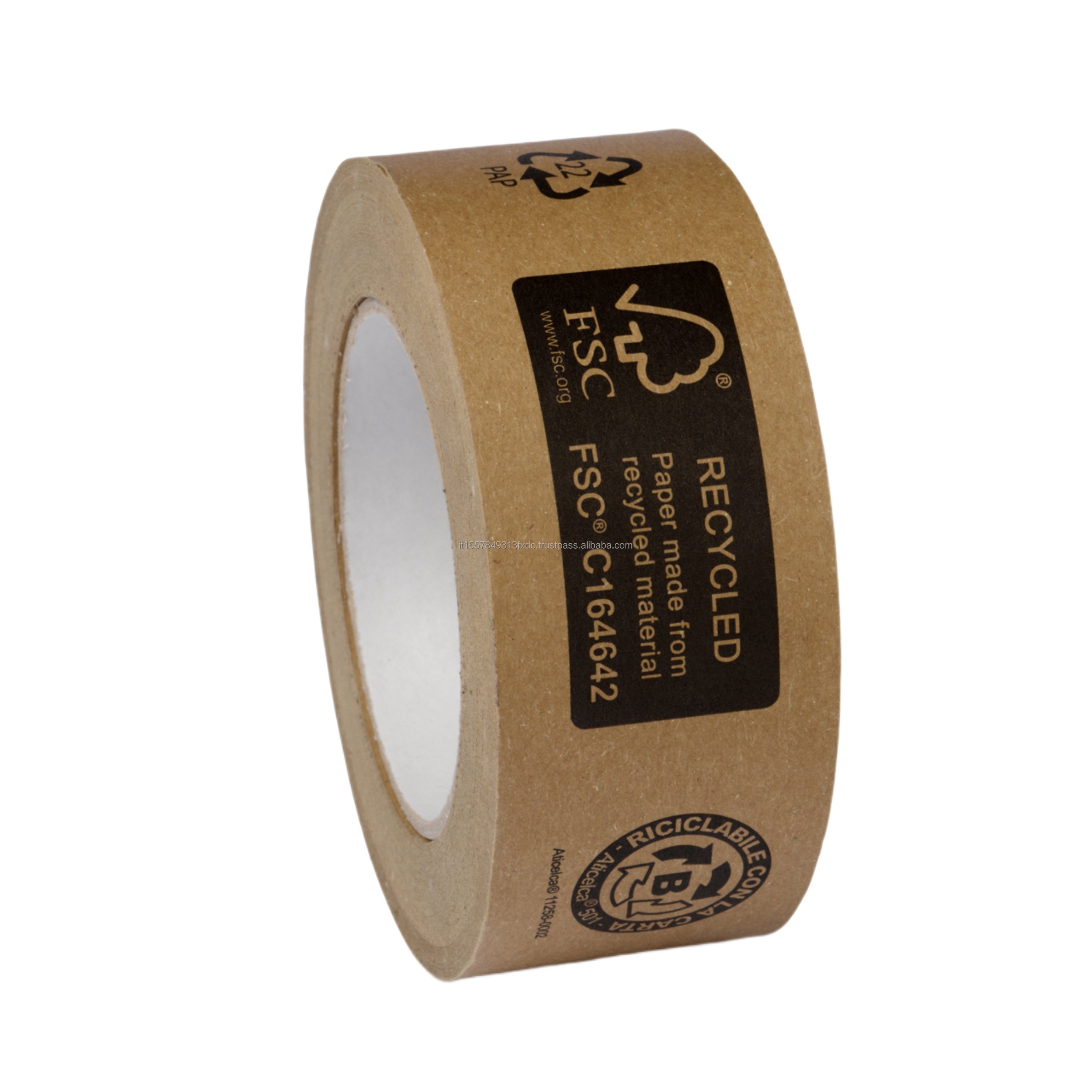 Sustainable FSC Paper adhesive tape Eco-Paper Tape paper recyclable and Plastic-free no printing in stock for boxes