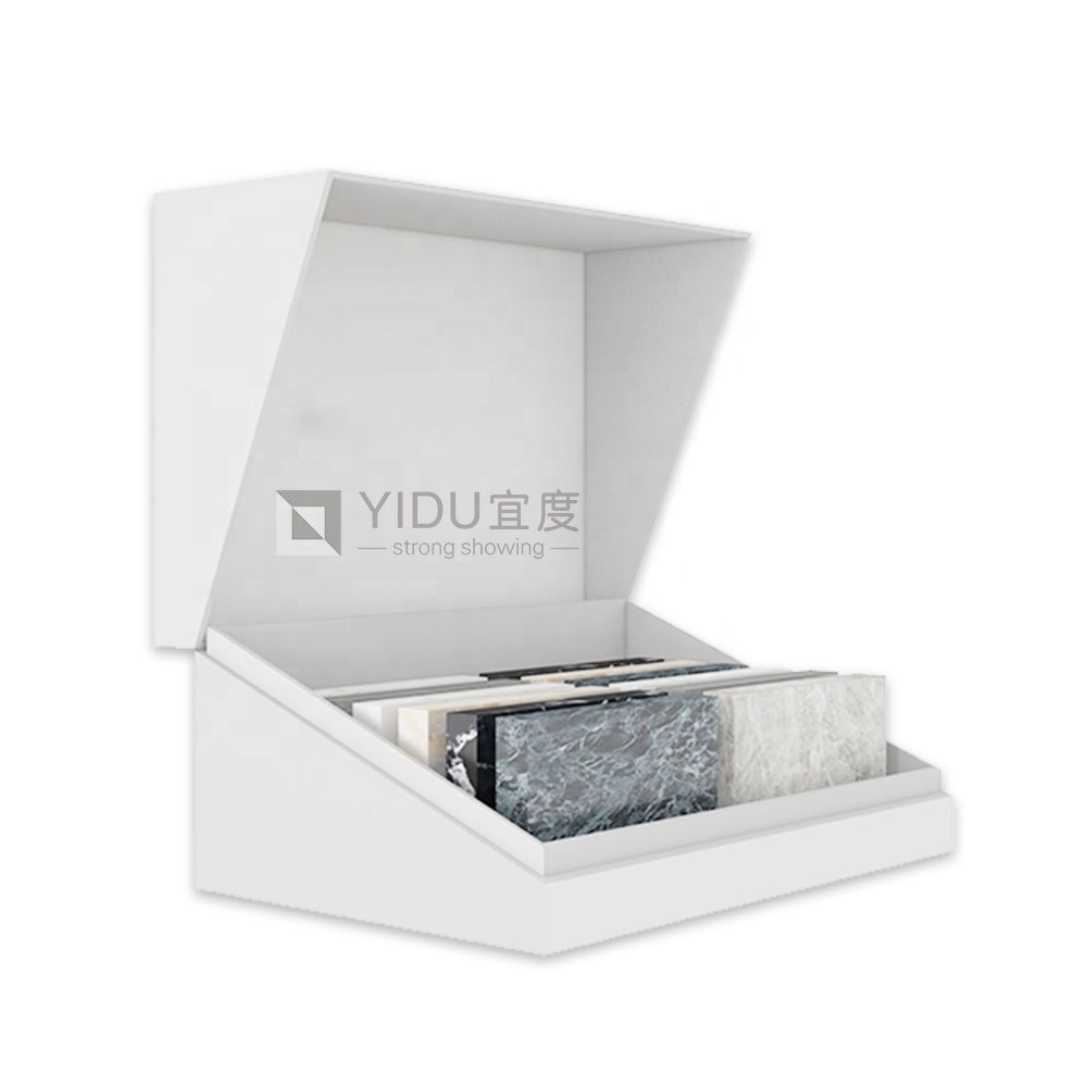 New Style paper quartz marble packaging box light tile ceramic box display stone sample display case